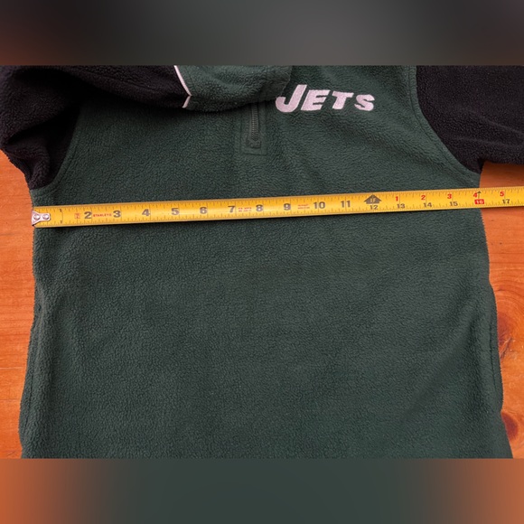 NFL New York Jets Reebok Fleece 1-4 Zip Pullover Jacket Youth Size 8 VTG - Picture 7 of 10